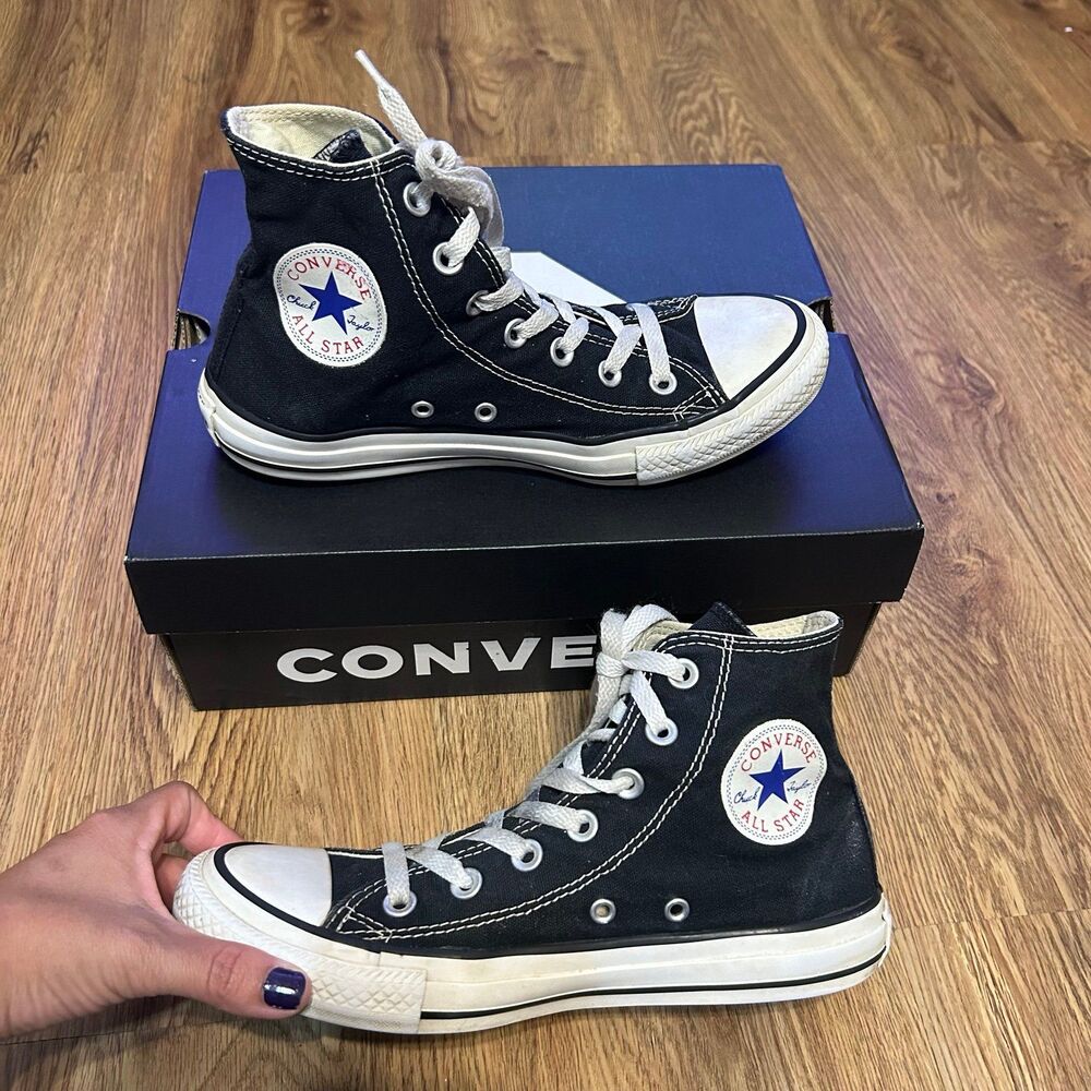 Converse all Star Chuck Taylor hi top black lace up shoes sneakers women’s 7